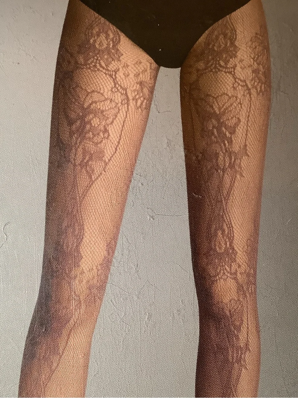 Wolford net lace tights, floral net pattern, color midnight, size: M